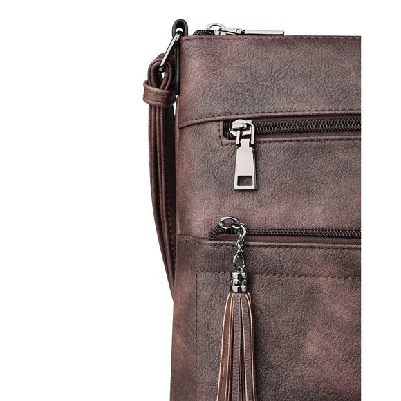 Crossbody Purses, Multi Pocket Casual Crossbody Bag, Soft Leather :^) - Picture 7 of 8